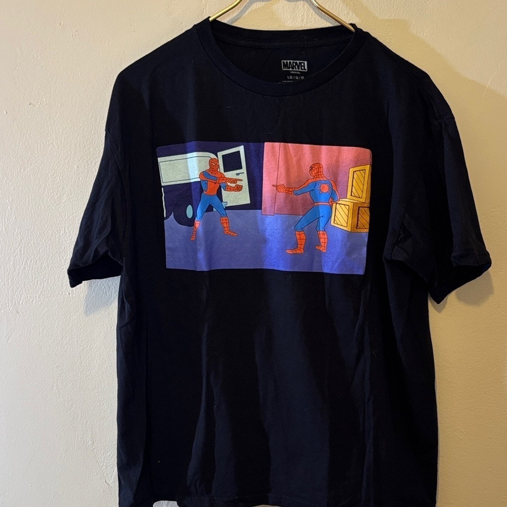 Marvel Black Long Sleeve Tee with Spider-Man Graphic